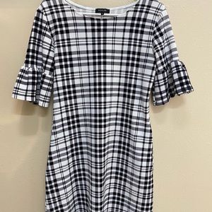 Black and white striped dress